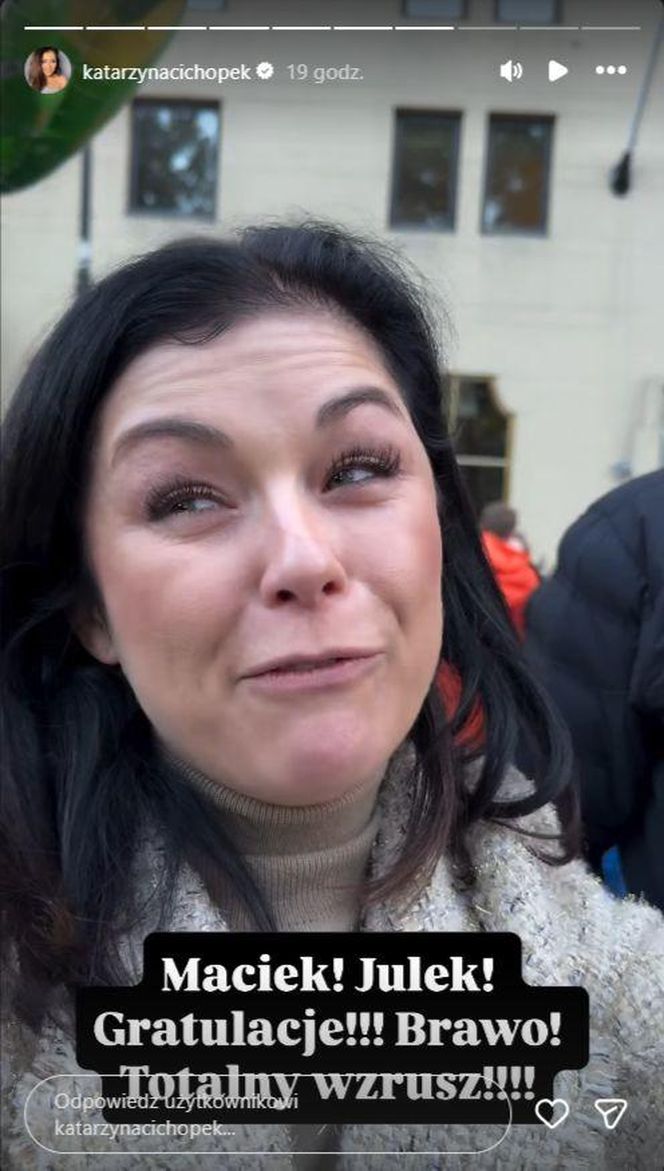 Katarzyna cichopek dopinguje męża na Maratonie Nowojorskim