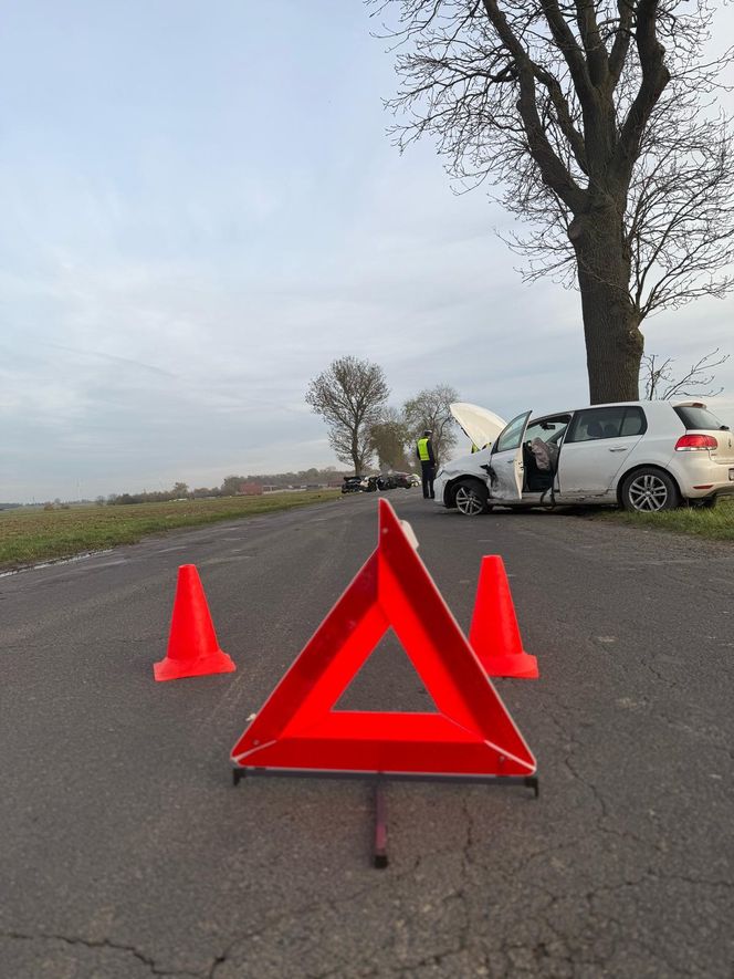 Poważny wypadek podczas wymijania w pow. gostyńskim. Lądował śmigłowiec LPR