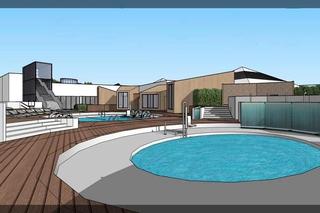 Wizualizacje planowanej rozbudowy Aquaparku Fala w Łodzi