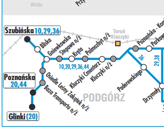 Glinki - przystanek w Toruniu