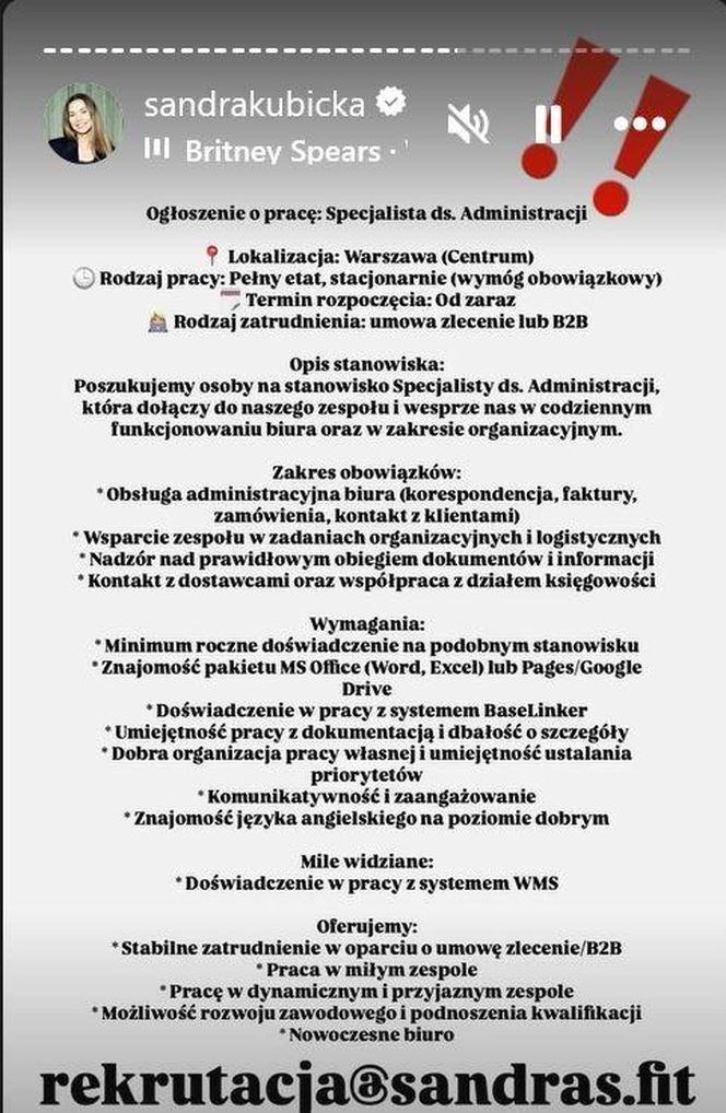 Sandra Kubicka nie przejmuje się hejtem i szuka pracowników. Jakie warunki oferuje?