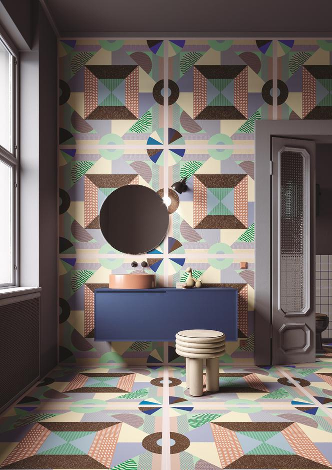 Motywy geometryczne w łazience