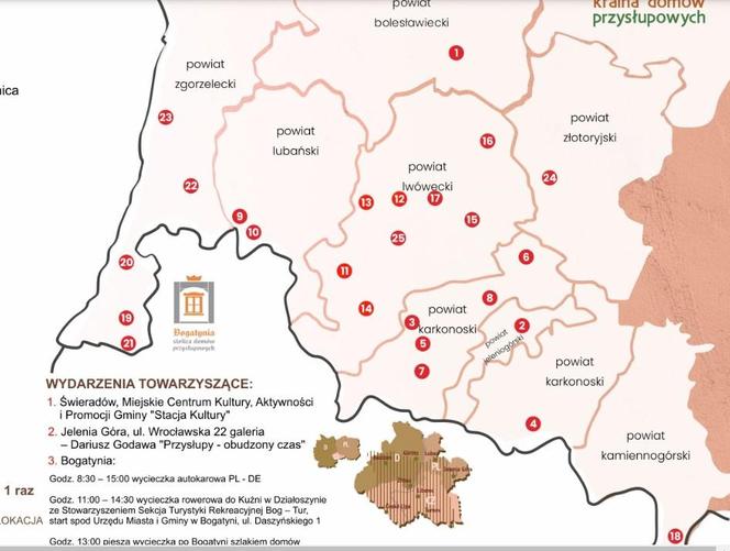 Gdzie stoją domy przysłupowe? Mapa