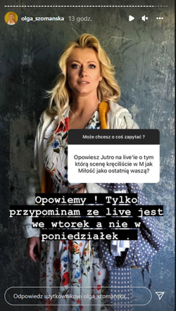 M jak miłość. Olga Szomańska na Instagramie