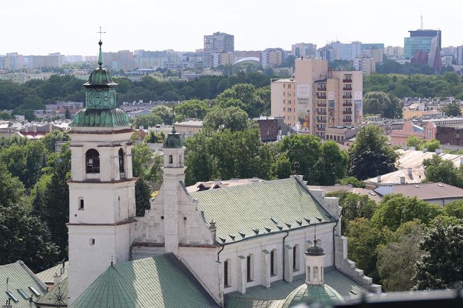 Panorama Lublina z najwyższego punktu widokowego w mieście - Wieży Trynitarskiej