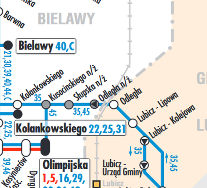 Odległa - przystanek MZK w Toruniu