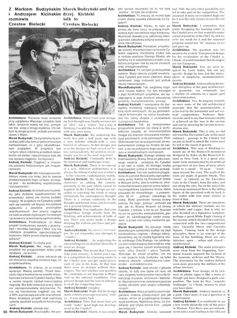 Rewaloryzacja Cytadeli Warszawskiej, „Architektura” nr 5-6/1979