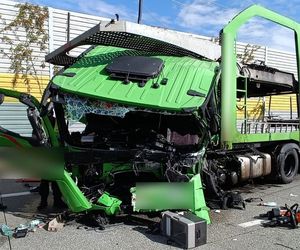 Śmiertelny wypadek na S8 pod Pabianicami. Kierujący BMW jechał pod prąd i huknął w tir