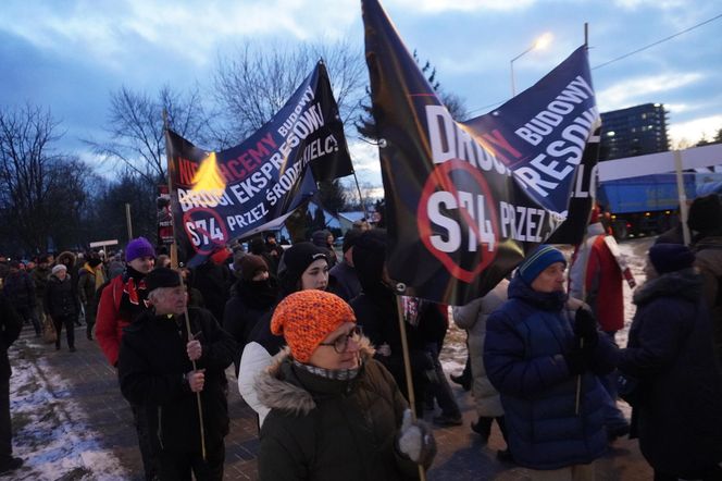 Protest kielczan przeciw budowie S74