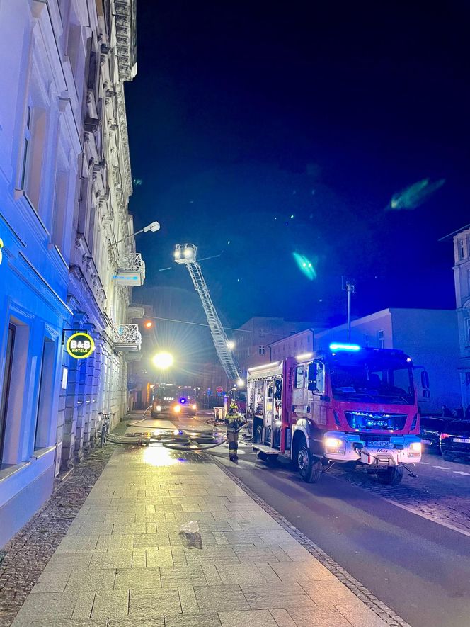 Pożar na Słowiańskiej w Lesznie