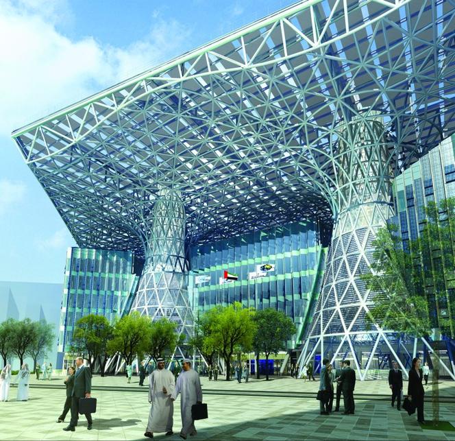 Masdar Headquarters – pierwszy na świecie obiekt o dodatnim bilansie energetycznym.