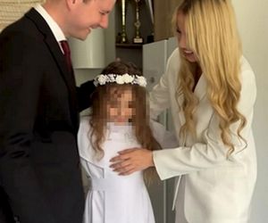 Pierwsza Komunia Święta córki Schreiberów. Marianna w towarzystwie nowego partnera