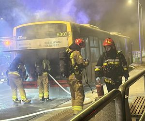 Pożar autobusu w Warszawie