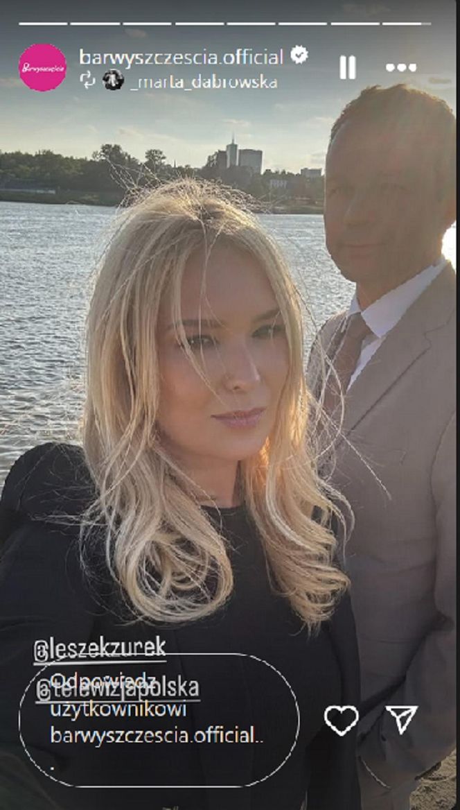 Barwy szczęścia. Karolina (Marta Dąbrowska), Bruno (Lesław Żurek)