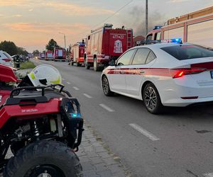 Pożar bazy transportowej w miejscowości Ławki w gminie Łuków