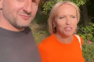 M jak miłość nowy sezon. Dorota (Iwona Rejzner), Bartek (Arkadiusz Smoleński) na planie