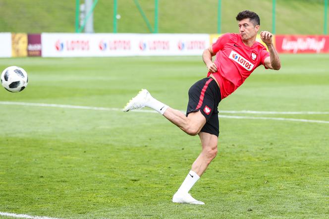 Robert Lewandowski trenuje z reprezentacją Polski w Arłamowie