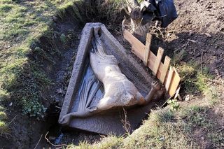 Kopał ogródek przed domem i znalazł męski tors! To fragment dzieła wybitnej rzeźbiarki. Szok pod Wrocławiem [ZDJĘCIA]