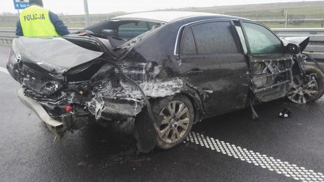 Wypadek na autostradzie w Mirocinie na Podkarpaciu