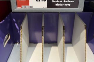 Puste półki w Lidlu