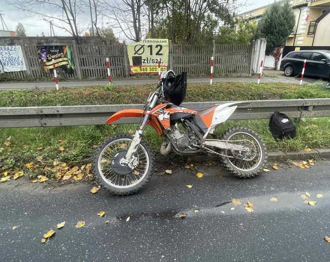 Wypadek i kolizja w Aleksandrówce - Oba zdarzenia w tym samym czasie i z udziałem motocykli crossowych