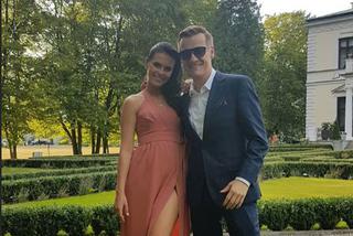 Marcin Mroczek i jego żona Marlena na ślubie