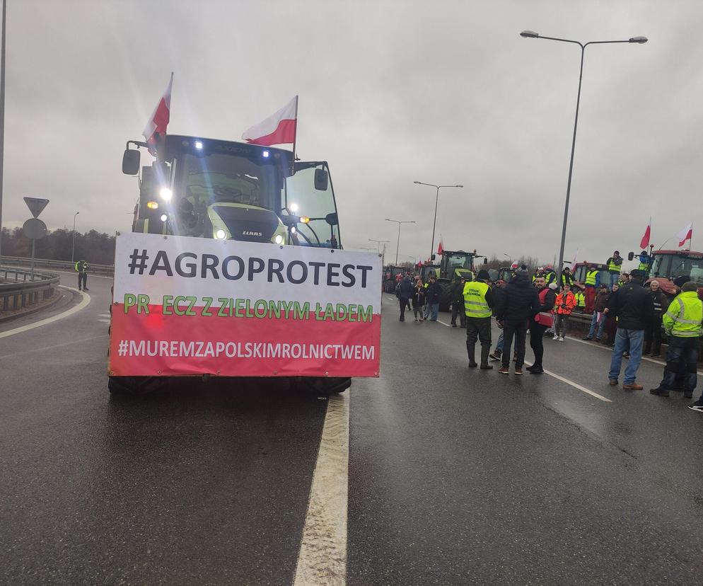 Protest rolników w Elblągu na S7