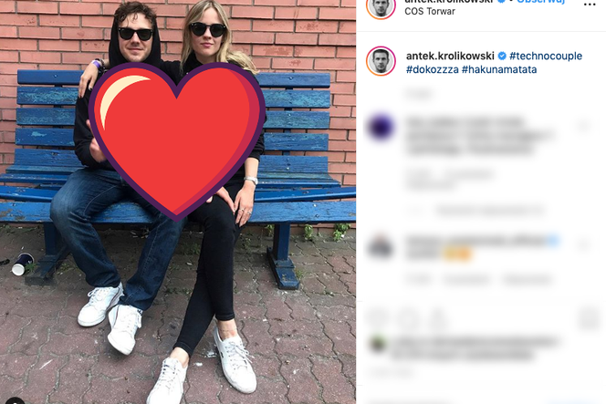 Antek Królikowski z dziewczyną w uzupełniających się bluzach