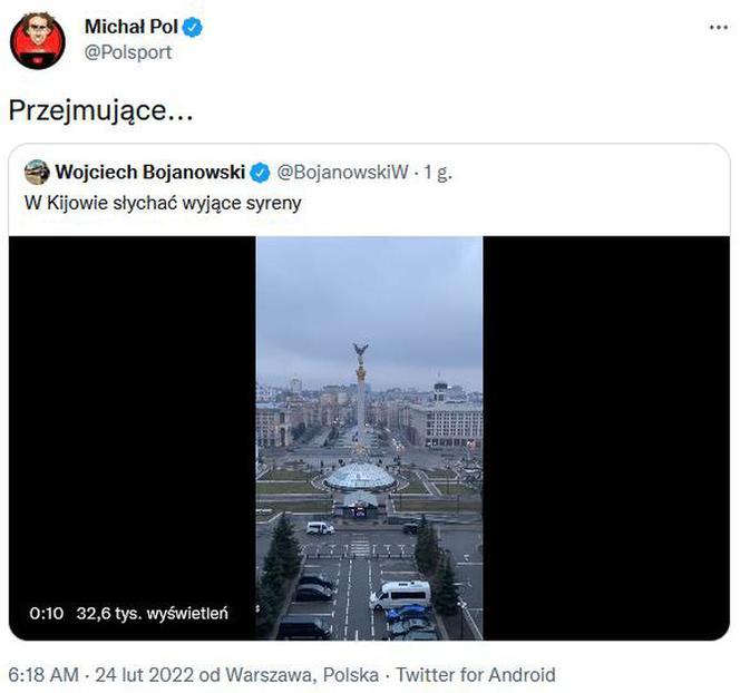 Świat sportu reaguje na wybuch wojny na Ukrainie