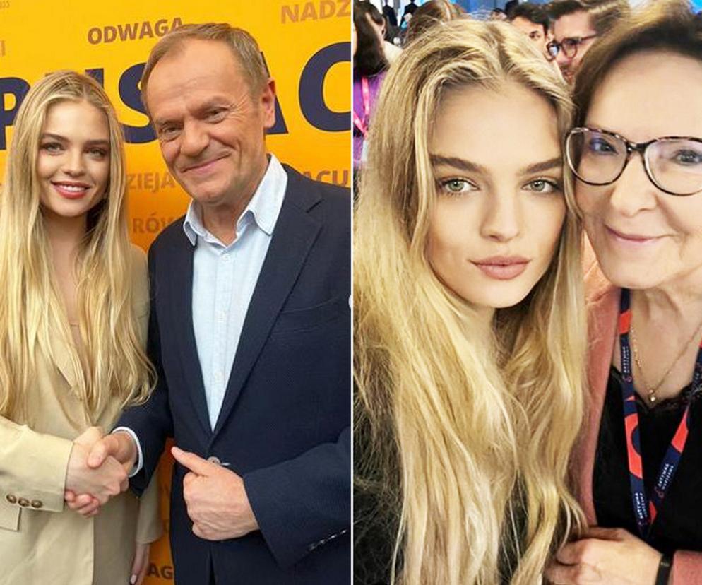 Piękna Maja Biskupska z Donaldem Tuskiem