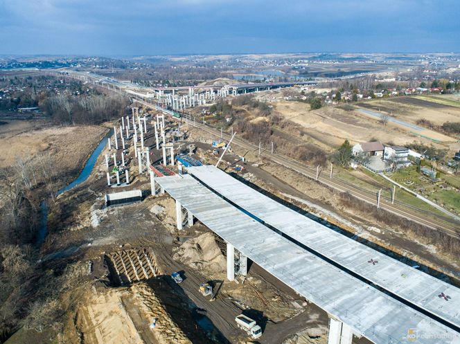 Budowa estakady na drodze ekspresowej S7 w Nowej Hucie