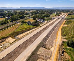 Plac budowy S1 Oświęcim - Dankowice w sierpniu 2024