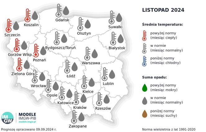 Pogoda długoterminowa IMGW zima 2024/2025