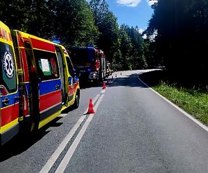 Wypadek motocyklisty w Kaletach