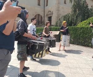 Protest studentów przed rektoratem UAM