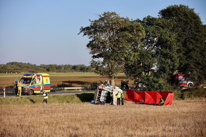 Wypadek Busa z Dziećmi w Miejscowości Lechów 