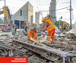Tramwajowy remont pl. Zawiszy w Warszawie