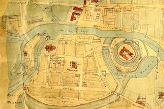 Rekonstrukcja planu Bydgoszczy z XVI–XVIII wieku, wykonana w 1890 roku