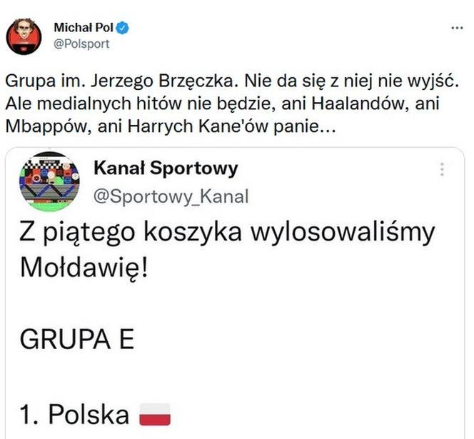 Najlepsze reakcje na losowanie eliminacji Euro 2024
