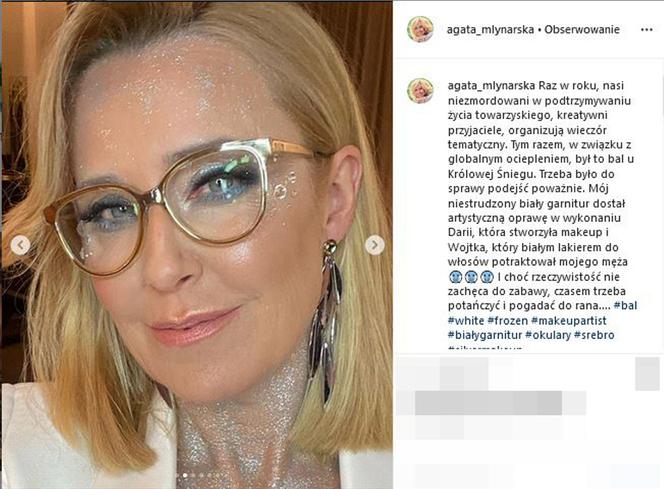 Agata Młynarska zabalowała z brokatem. 