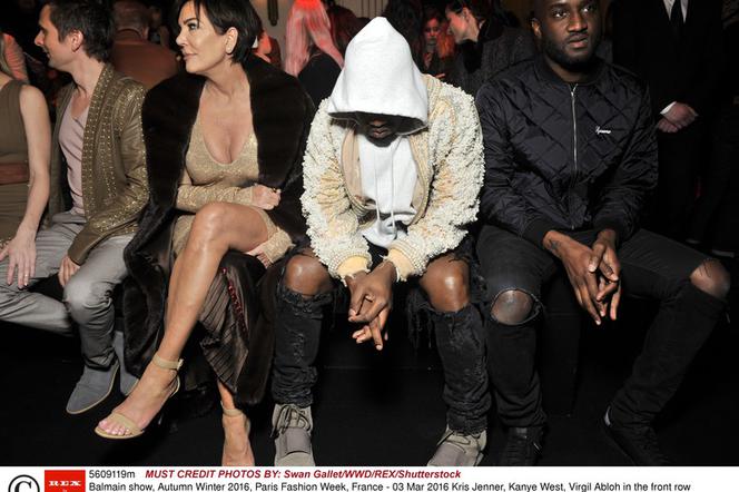 Kanye West na pokazie Balmain