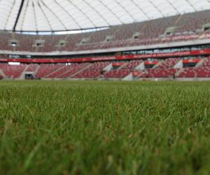 Rozkładanie murawy na Stadionie Narodowym