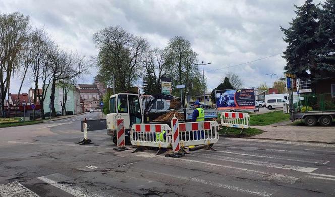 Utrudnienia na ulicy Śniadeckich w Lesznie 