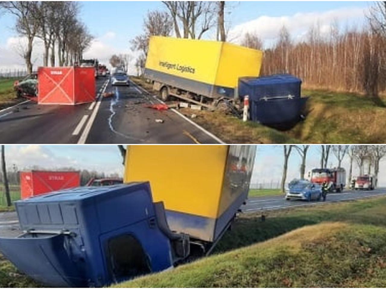 Koszmarny wypadek pod Pułtuskiem! 64-latka zginęła po zderzeniu z ciężarówką