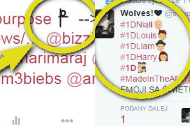 One Direction emoji i Justin Bieber Purpose emoji na Twitterze