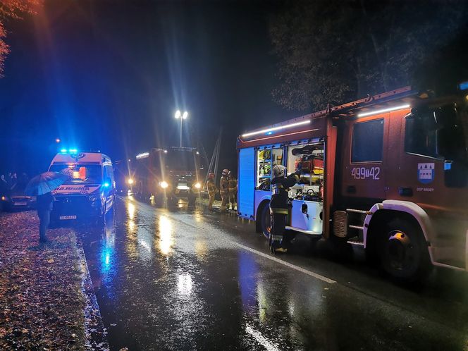 Poważny wypadek w Gminie Brody. Auto wypadło z drogi, kierowca w szpitalu