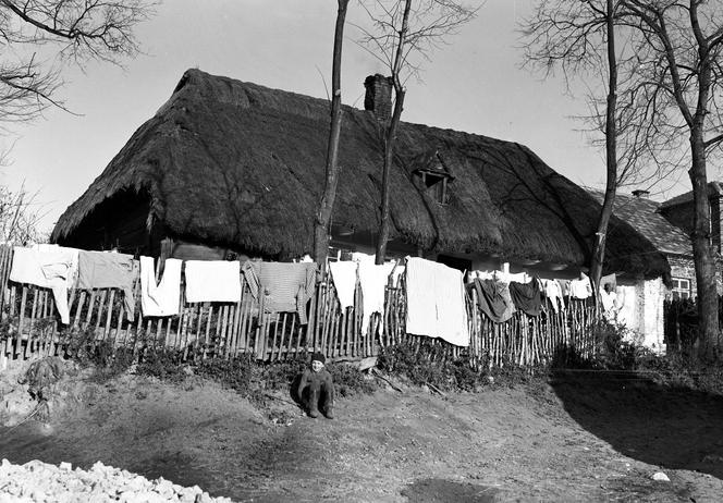 Chałupa wiejska kryta strzechą, 1934