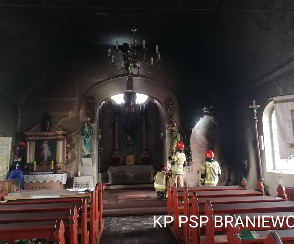 Spłonęło wnętrze kościoła w Nowej Pasłęce w gminie Braniewo