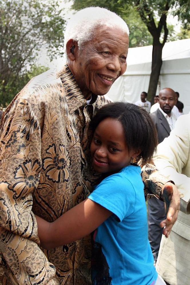 Nelson Mandela z prawnuczką Zenani 