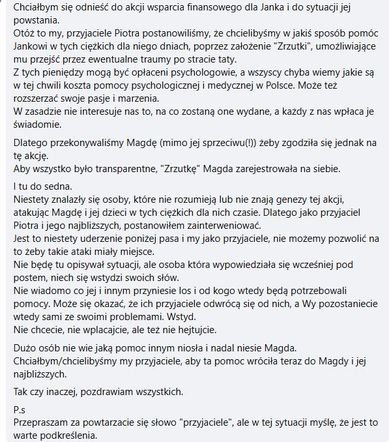 Przyjaciel broni zbiórki na syna Piotra Nowakowskiego